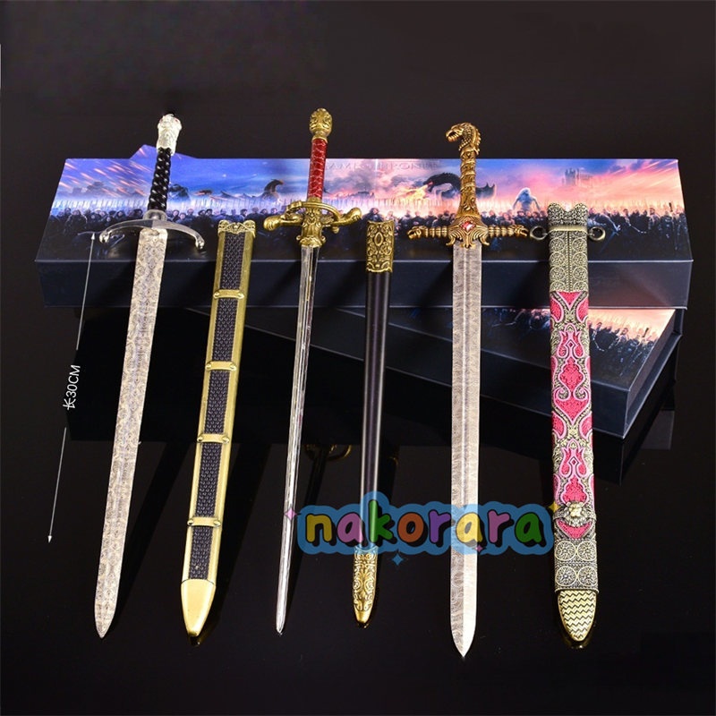 Nakorara ゲーム・オブ・スローンズ Longclaw アイス(Ice) 鉤爪(Longclaw) 誓約を果たすもの(Oathkeeper) ウィドウズ・ウェイル(Widow’s Wail) ニードル(Needle) Game of Thrones 豪華箱付き アクセサリー ミニチュア 武器モデル アクセサリー