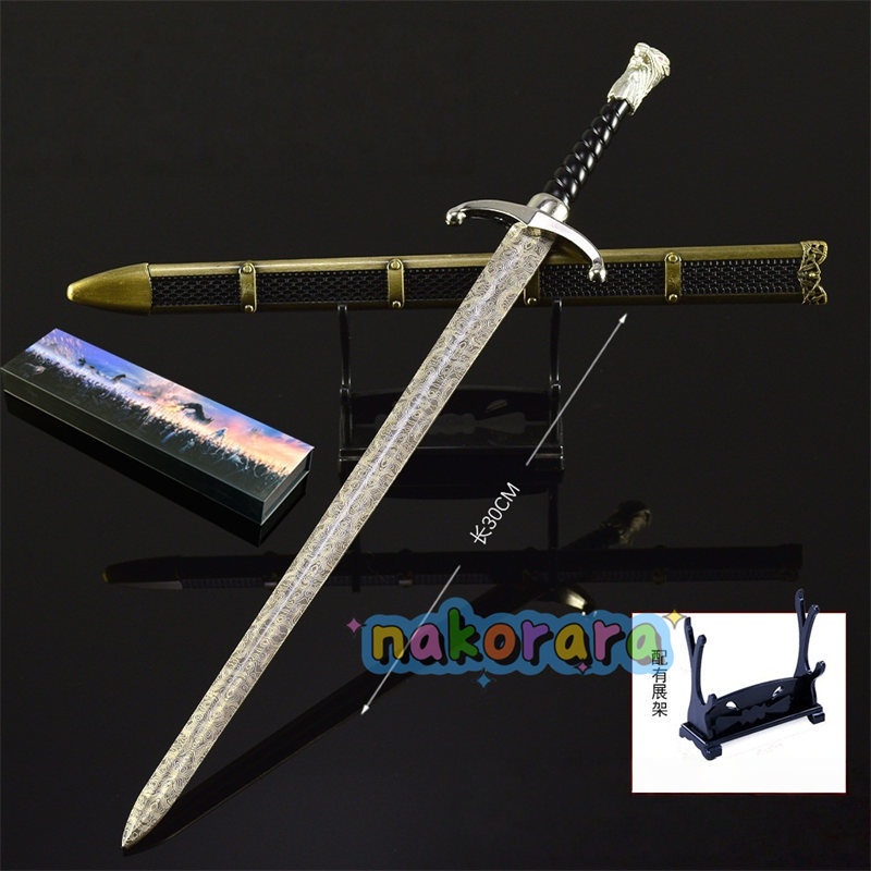 Nakorara ゲーム・オブ・スローンズ Longclaw アイス(Ice) 鉤爪(Longclaw) 誓約を果たすもの(Oathkeeper) ウィドウズ・ウェイル(Widow’s Wail) ニードル(Needle) Game of Thrones 豪華箱付き アクセサリー ミニチュア 武器モデル アクセサリー