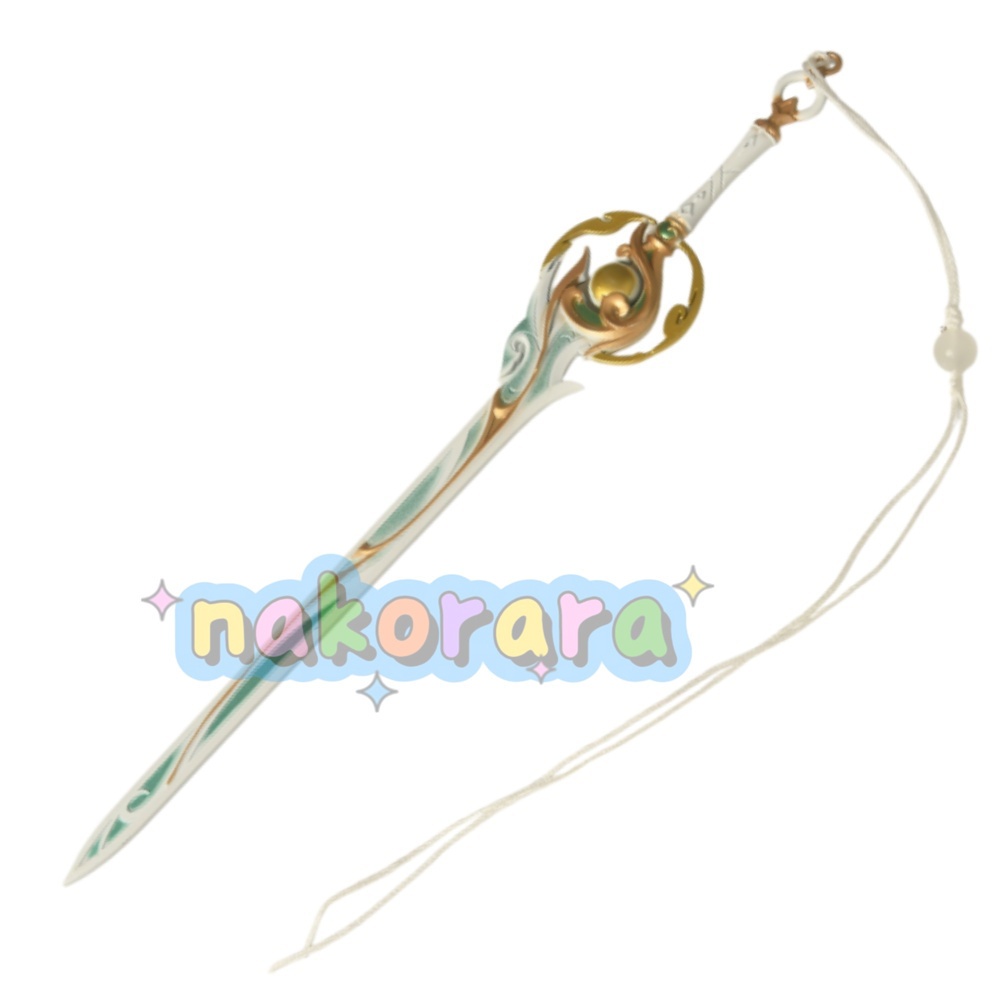 Nakorara　原神 三日月の含光 茲白モチーフ武器　22cm コスプレ道具　アクセサリー　ミニチュア　ダイキャスト製