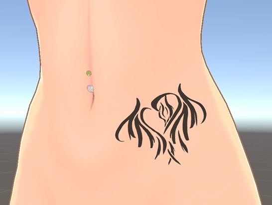 ハート風トライバルタトゥー