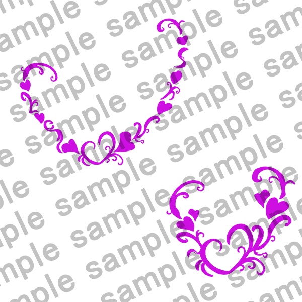 ハート風トライバルタトゥー_大小2種類セット