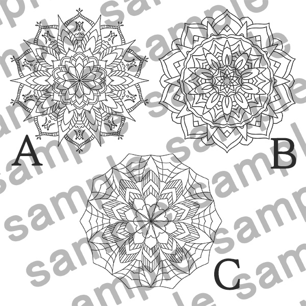 マンダラ風タトゥー3種セット