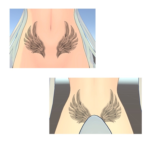 羽根トライバル風タトゥー