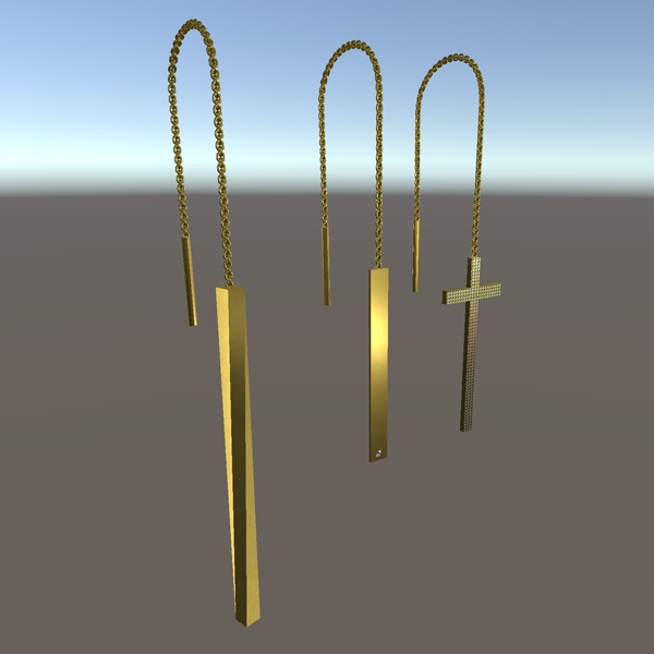 エレガントなチェーンピアス3種セット