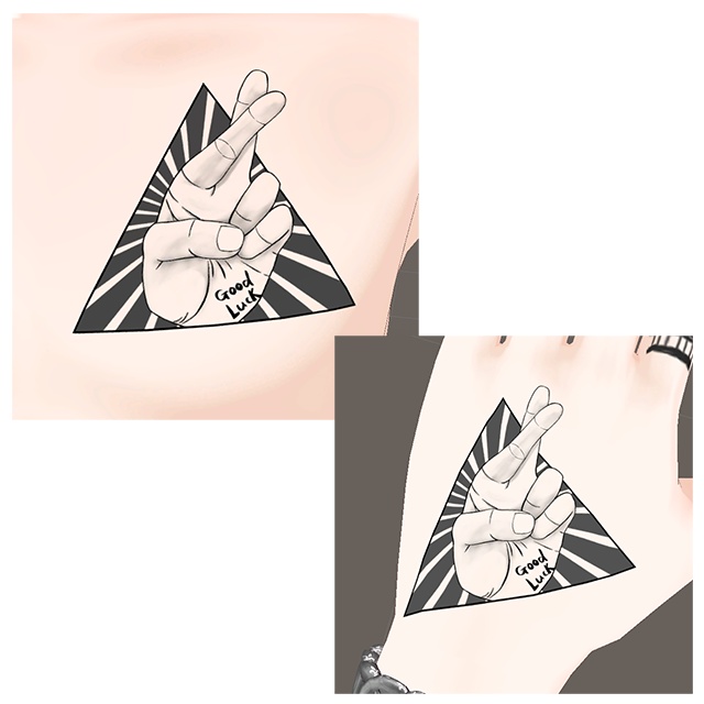指モチーフタトゥー(GoodLuck)