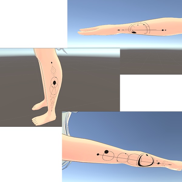 ジオメトリック風タトゥー3種セット