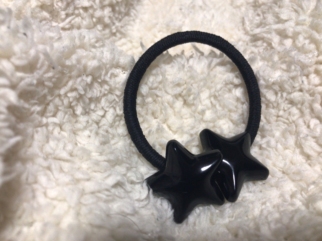 谷地ちゃん風ヘアゴム(黒・水色・クリアブルー)