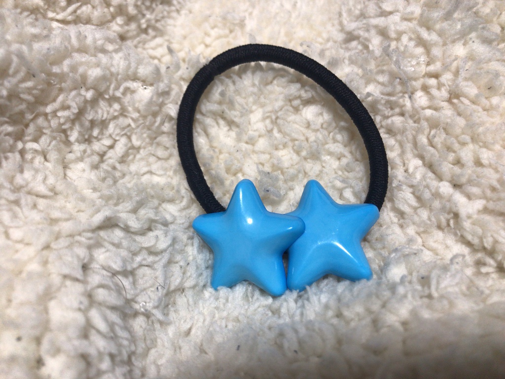 谷地ちゃん風ヘアゴム(黒・水色・クリアブルー)