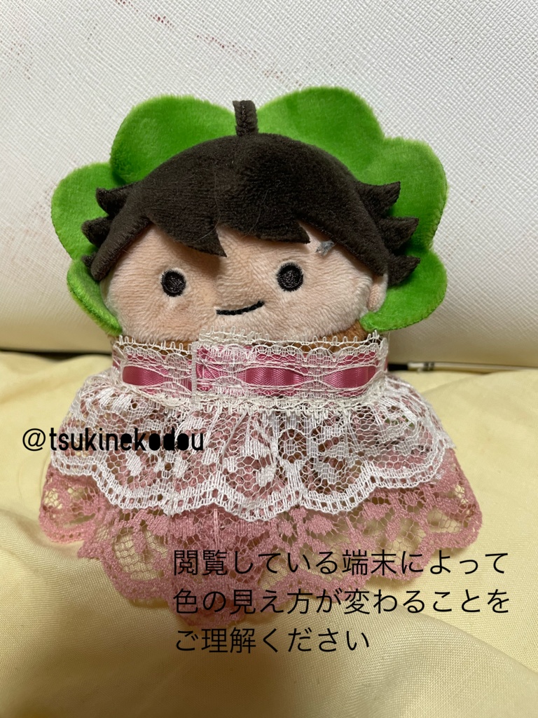 リボンブローチ付きおすましレースワンピース(のるキャラ・もちマスサイズ)