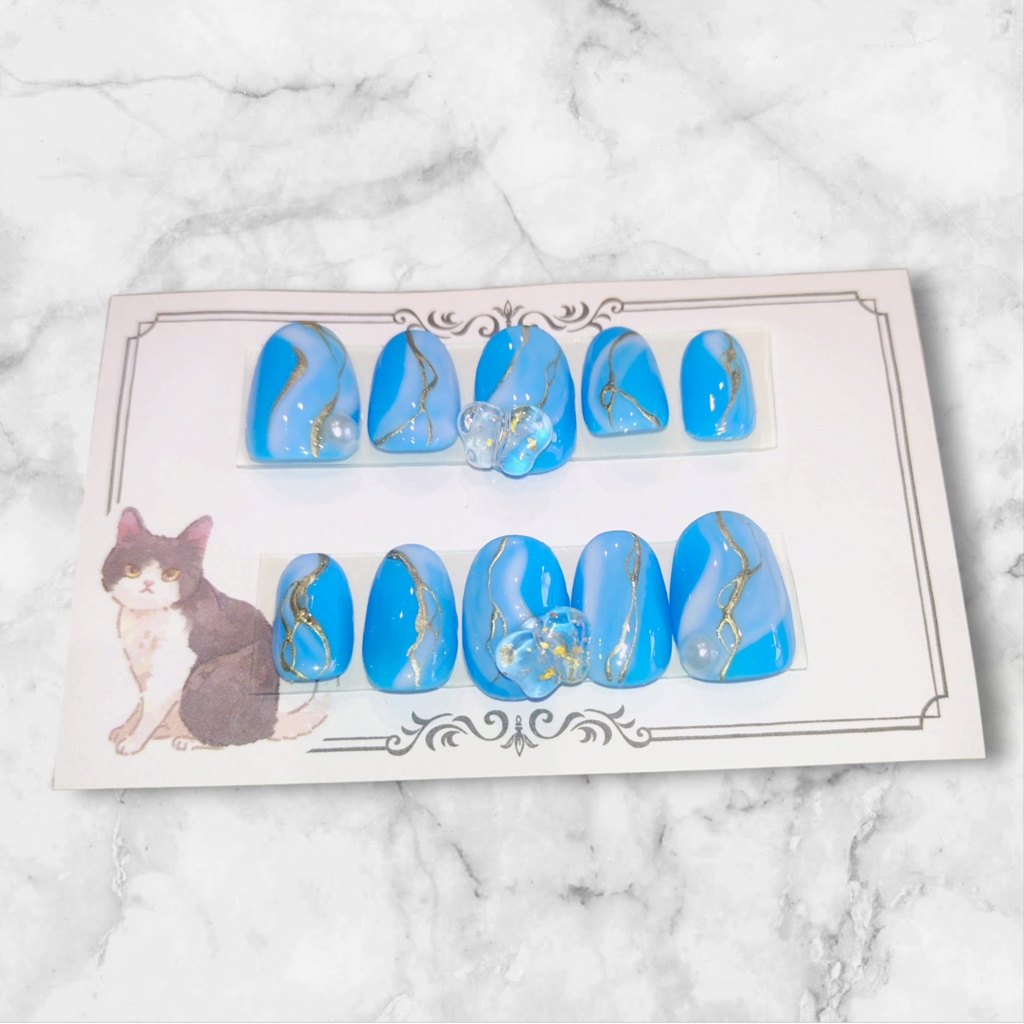 ネイルチップ ライトブルーカラー