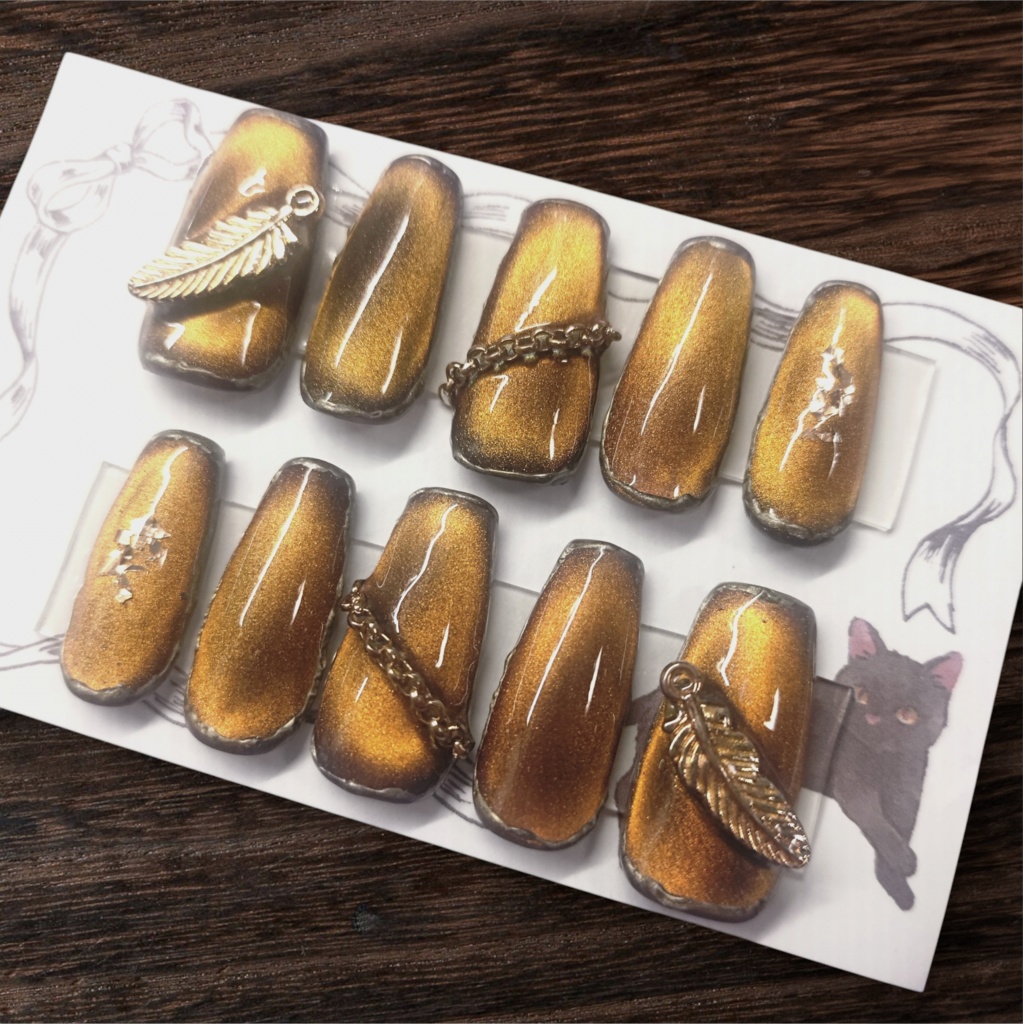 ネイルチップ イエローゴールド