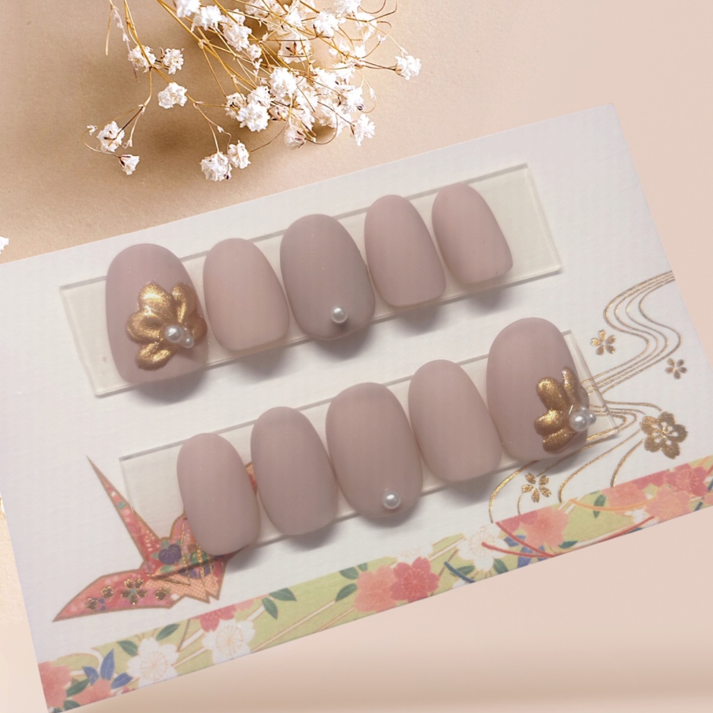 ネイルチップ くすみピンク マット