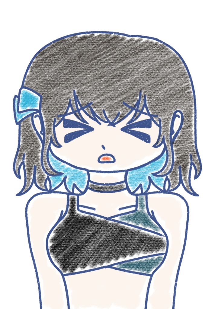 宮舞モカ クレヨン上半身立ち絵ver2,1
