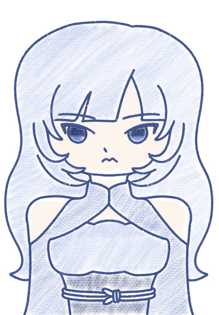 雪さんことWhiteCUL クレヨン上半身立ち絵ver1.0