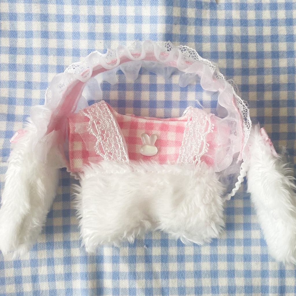 FUWAFUWA DAISUKI CLUB_もこもこギンガムうさセット/pink