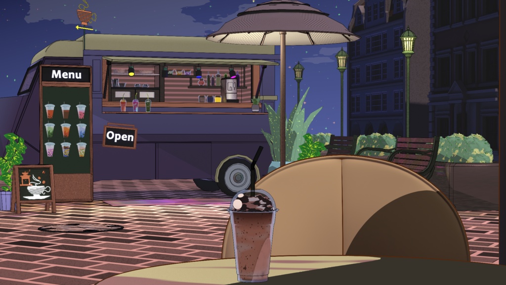 【動く配信背景】休息キッチンカー