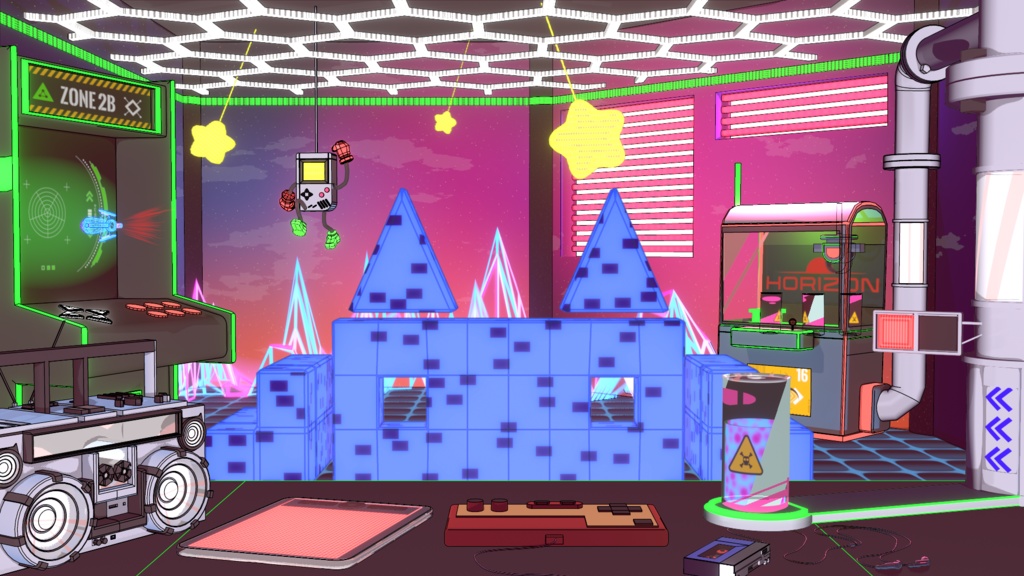 【動く配信背景】近代レトロひゅーちゃーGAMEROOM