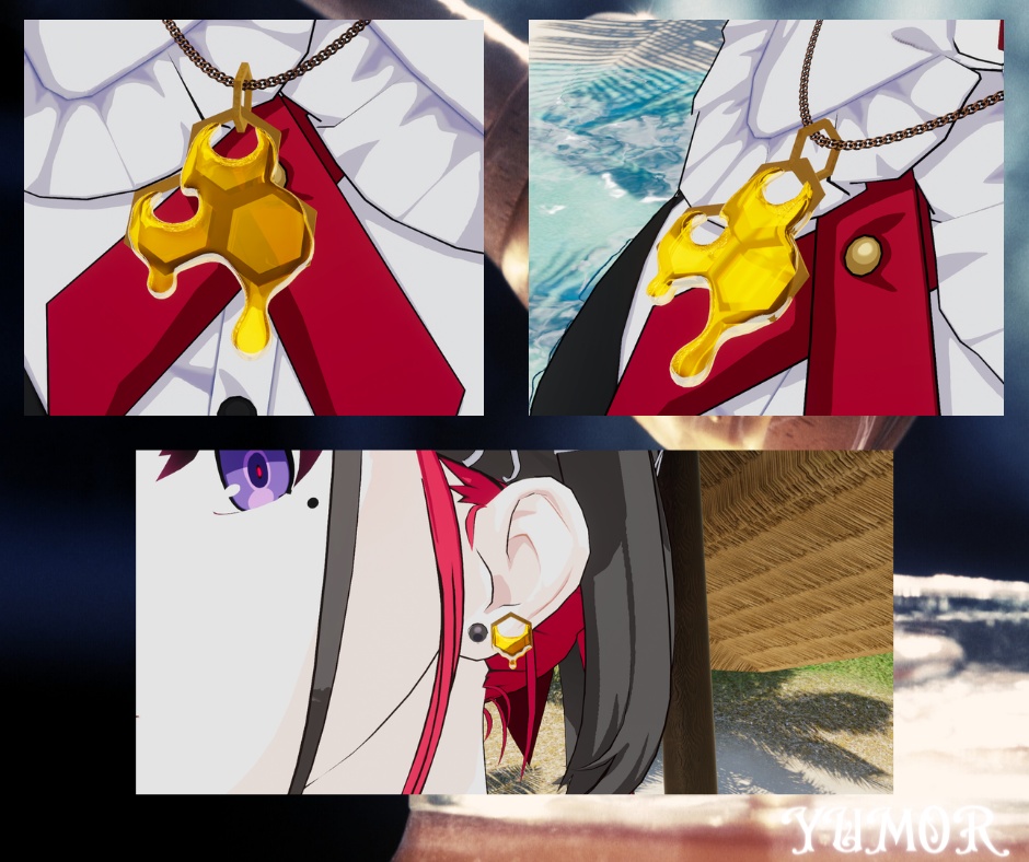 はちみつネックレス+ピアス