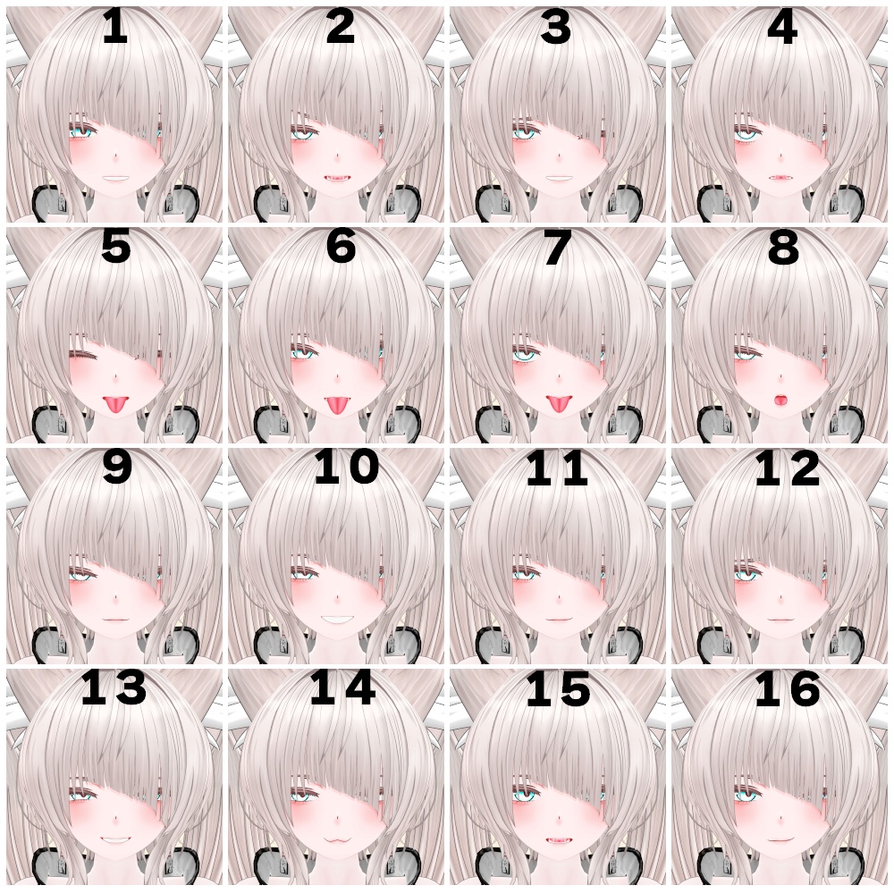 【仙猫専用】ぷるぷるまばたき&表情差分32種セット