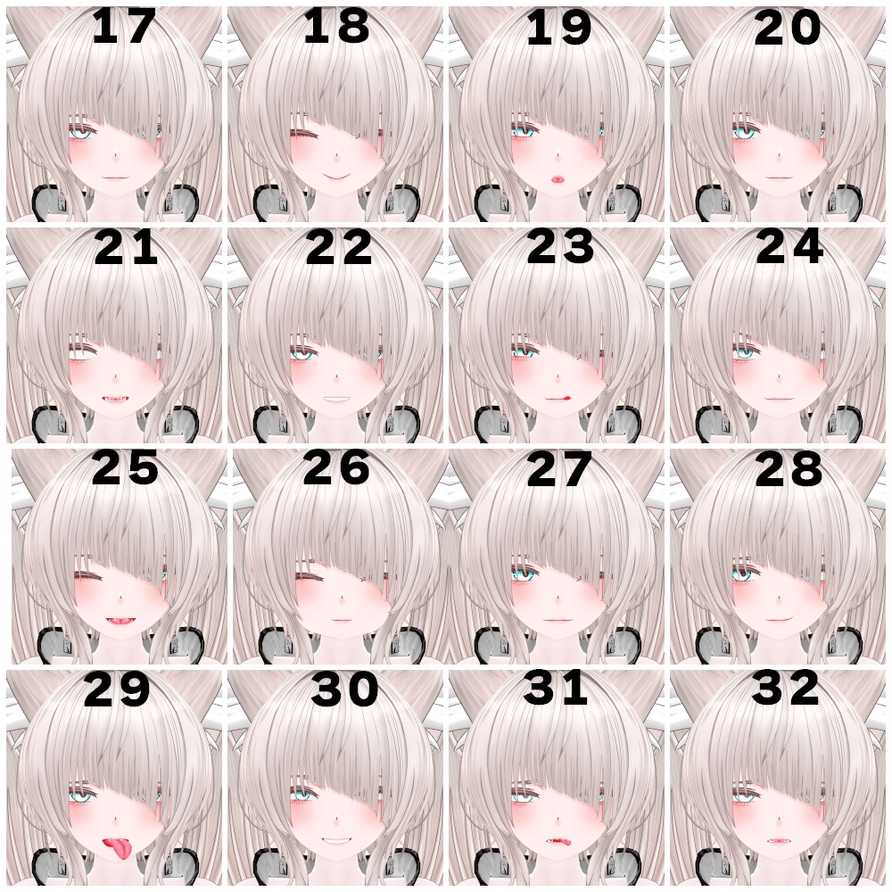 【仙猫専用】ぷるぷるまばたき&表情差分32種セット