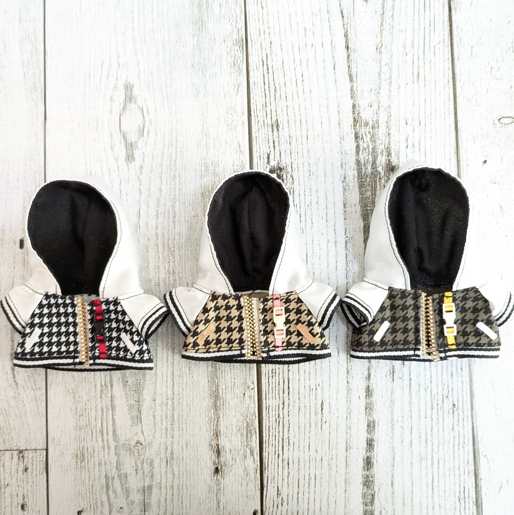 フード付きジャケット 千鳥 ぬい服