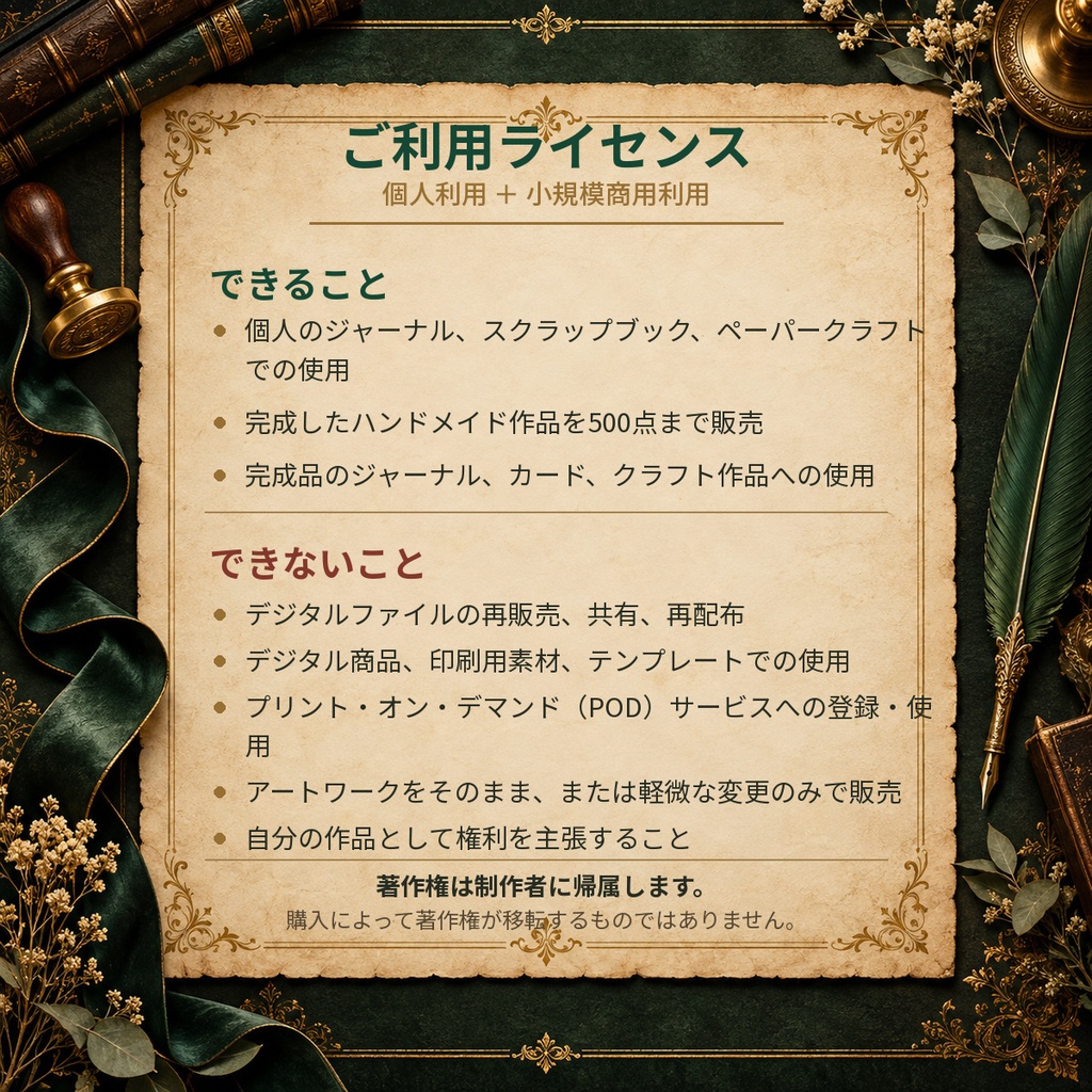 ヴィンテージ図書館 読書ジャーナルキット|A4 PNG素材 8枚