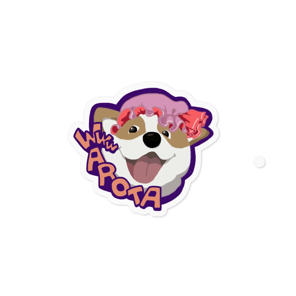 ワロタ犬ステッカー(赤)