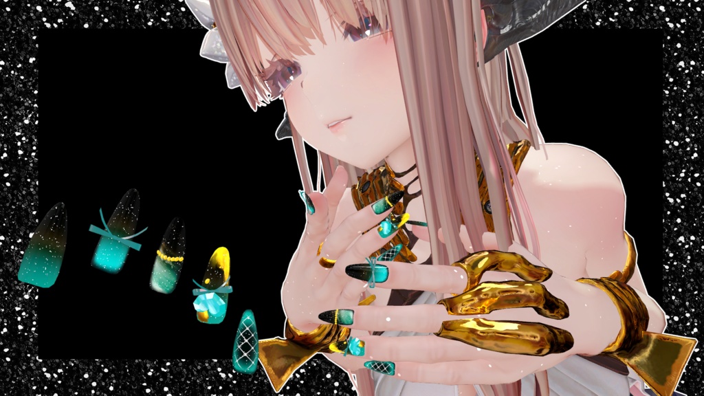 【ミダリス専用】リボンハートネイル