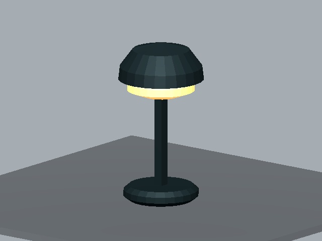 丸台座の卓上灯モデル｜自己発光材質・Unity静的3D小物