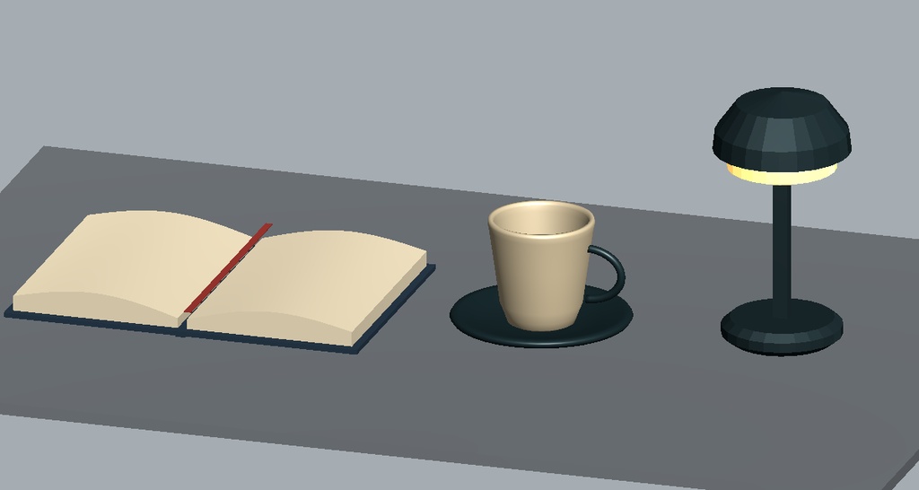 カップとソーサー|Unity用静的3D小物・FBX/Blender