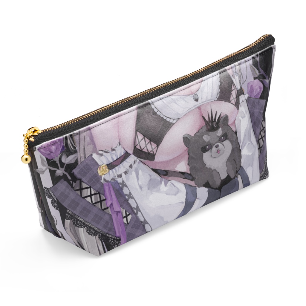 ポーチ - 長さ21.5cm / 高さ10cm - ブラック