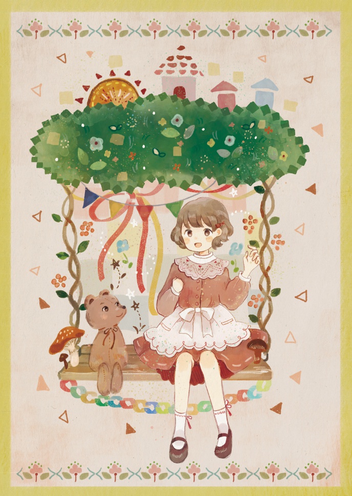 森のブランコのアクリルキーホルダー