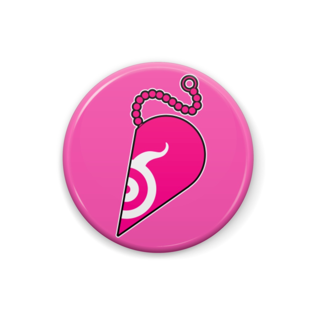 ハートのチャーム缶バッジ・アイネ