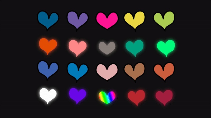 【無料あり!】脈動するハートAPNG【130色×12パターン】