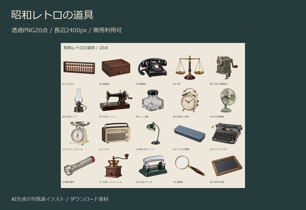 Showa Retro Objects 20 PNG | 昭和レトロの道具