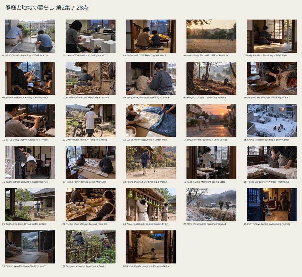 Home & Community in Japan Vol.2 | 28 Photo-Style JPEG | 家庭と地域の暮らし 第2集【AI生成】