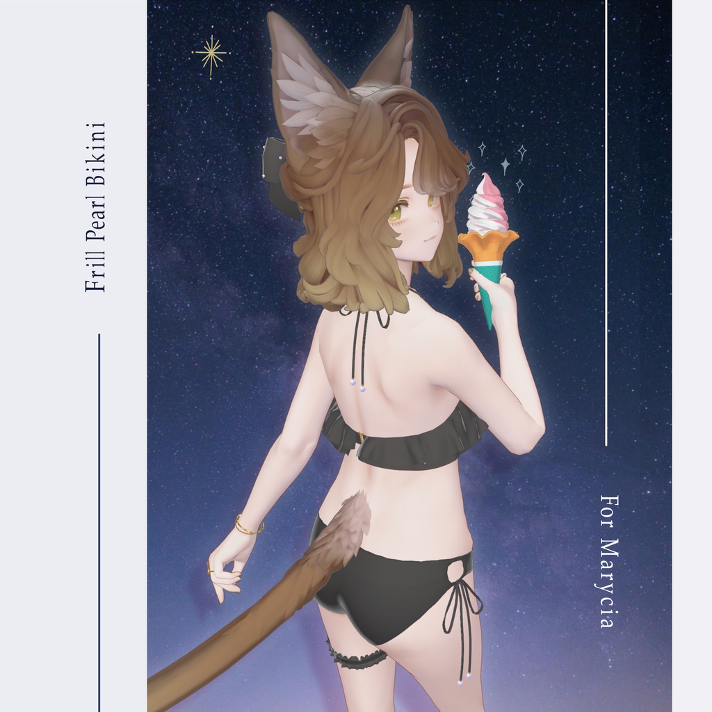 【Marycia】FrillPearlBikini / 4Colors