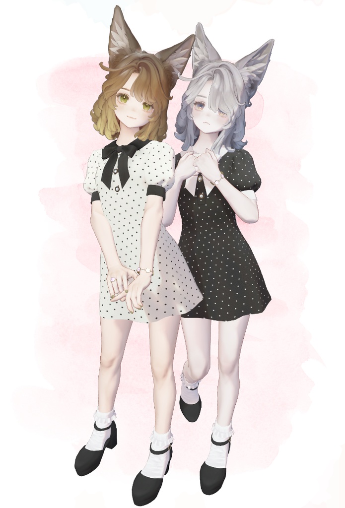 🌸セール中🌸 5アバター&まめふれんず対応 バイカラーミニワンピース / 7Colors