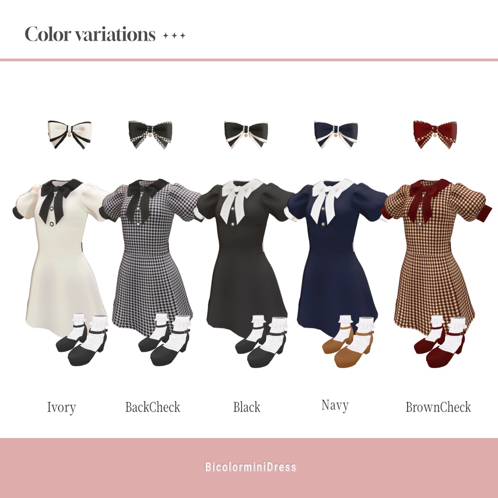 【Marycia/Lapwing/Sio】バイカラーミニワンピース / 5Colors