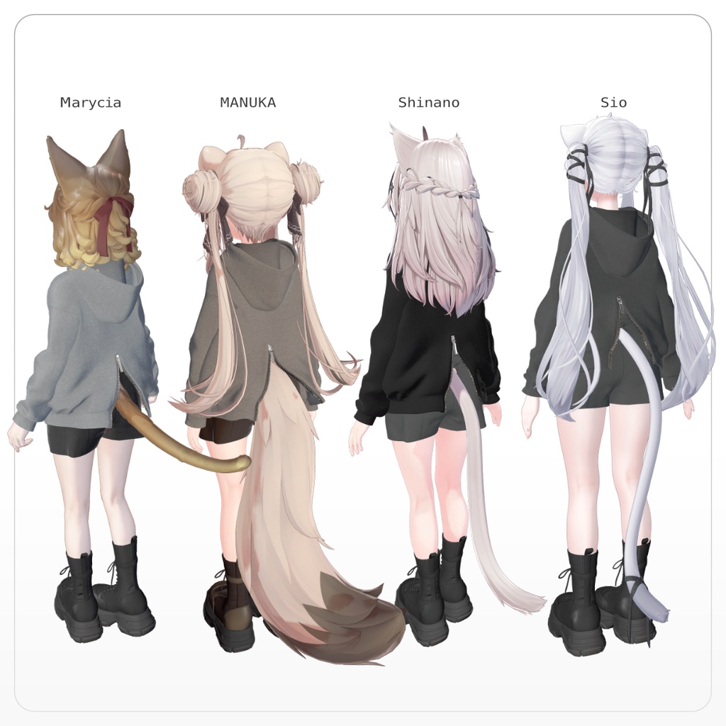 BackZipHoodie【Marycia/マヌカ/しなの/Sio】