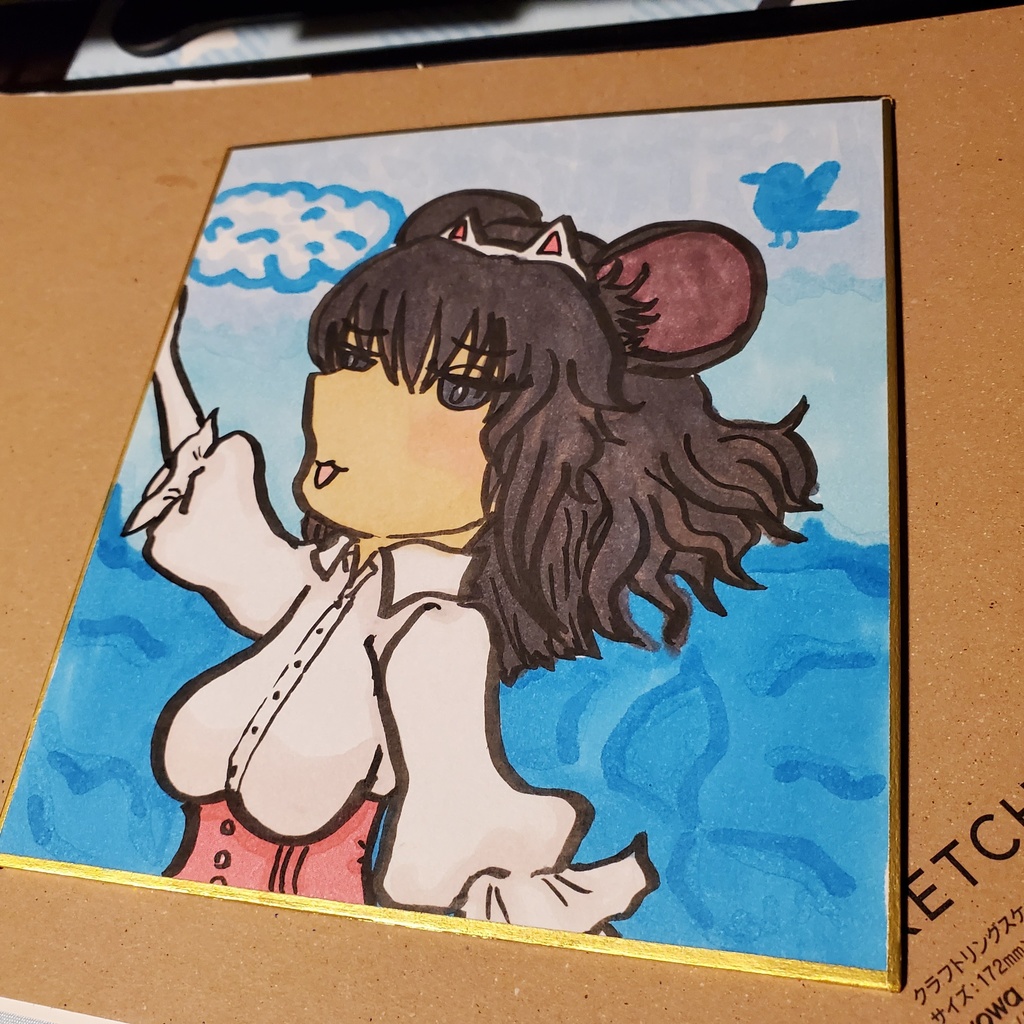 蛇之アルのミニ色紙（青一面）