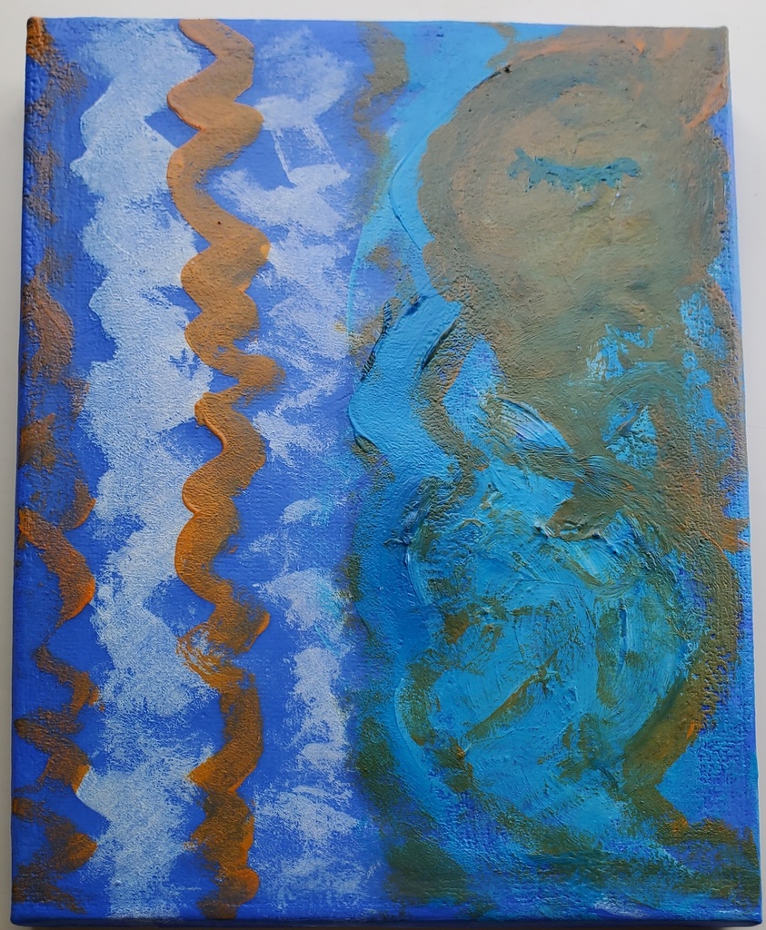 蛇之アルのキャンパスアート(青・女性)