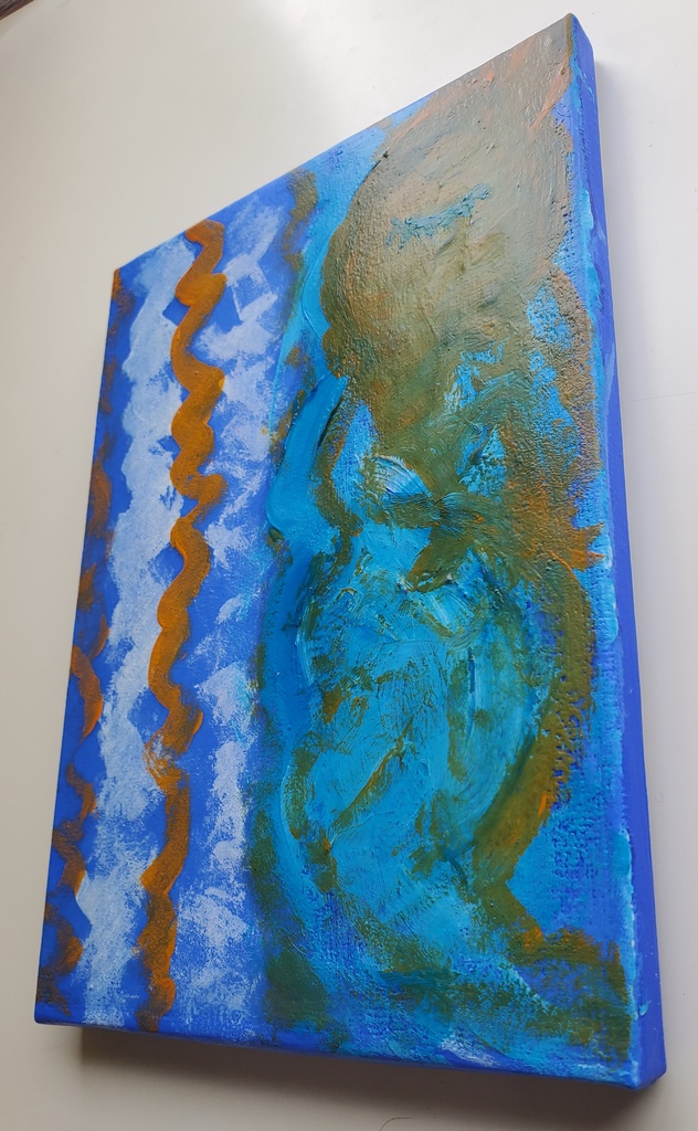 蛇之アルのキャンパスアート(青・女性)