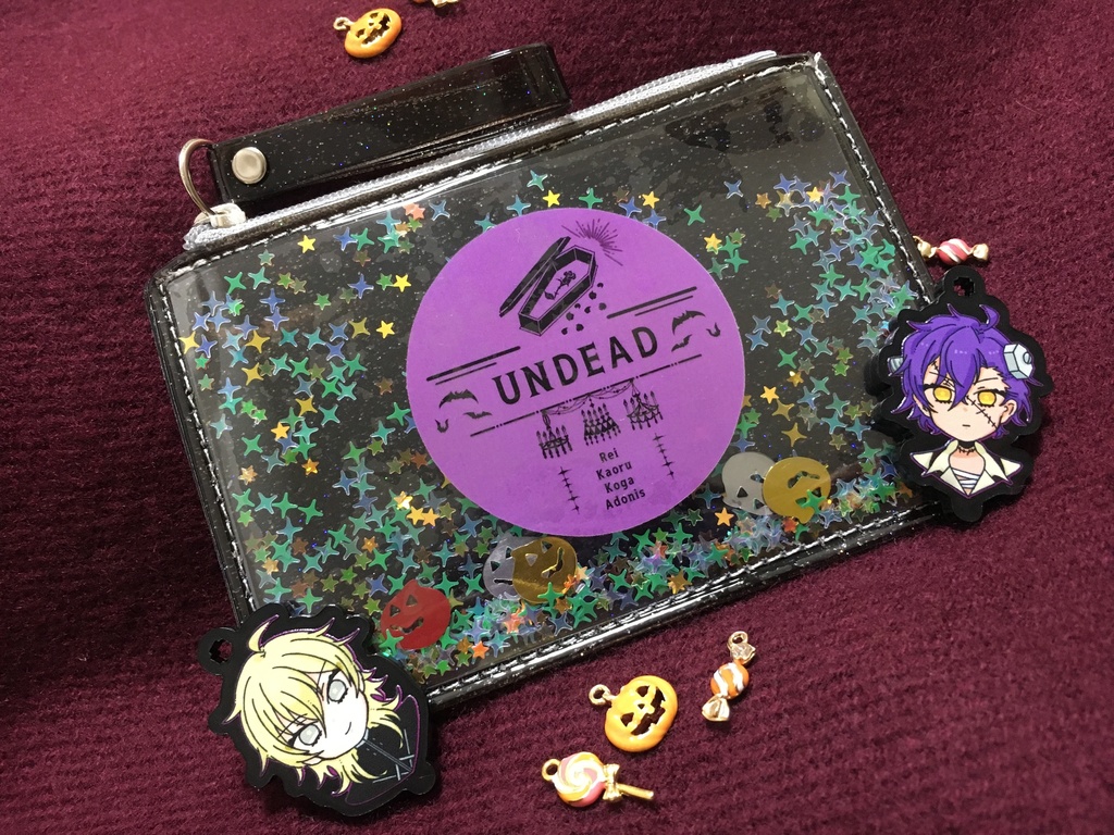 ハロウィングリッターミニポーチ-UNDEAD(カボチャver)