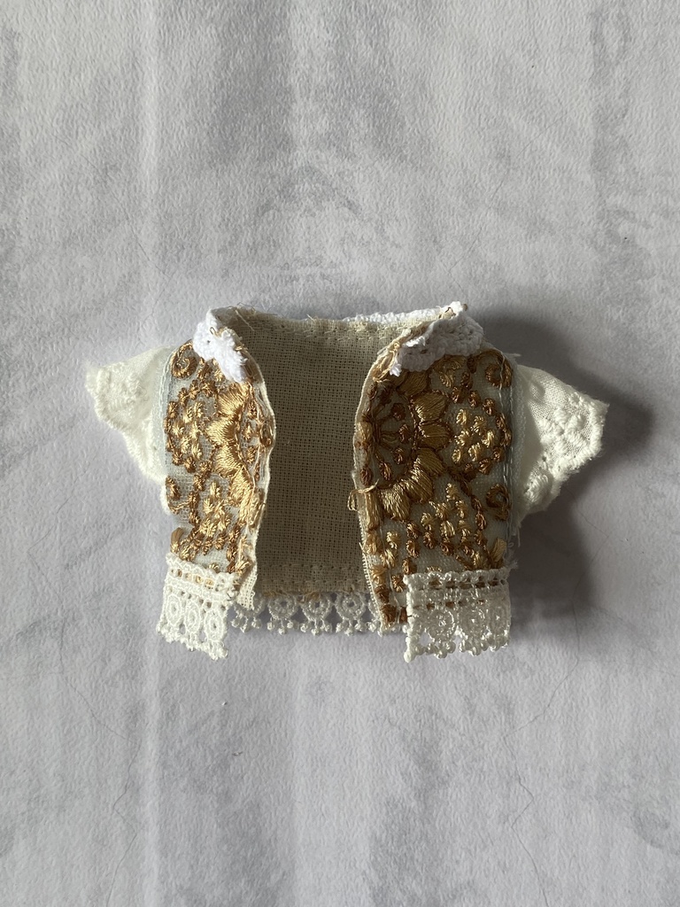 ぬい服トップスブルー大花