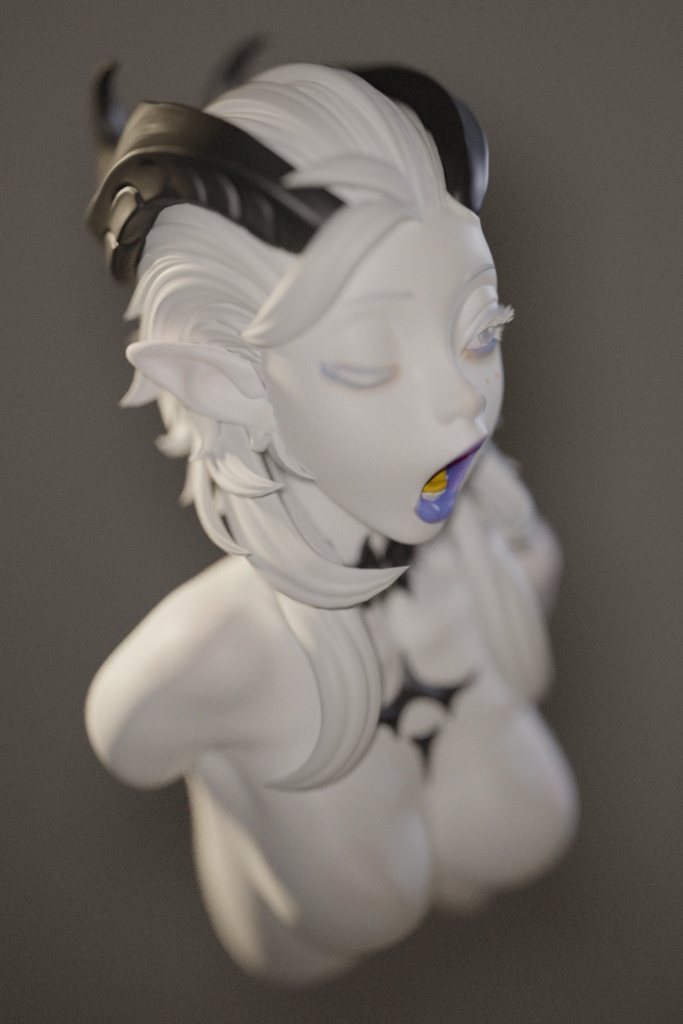 Sleepy Demon Girl 【3Dプリンター】STL