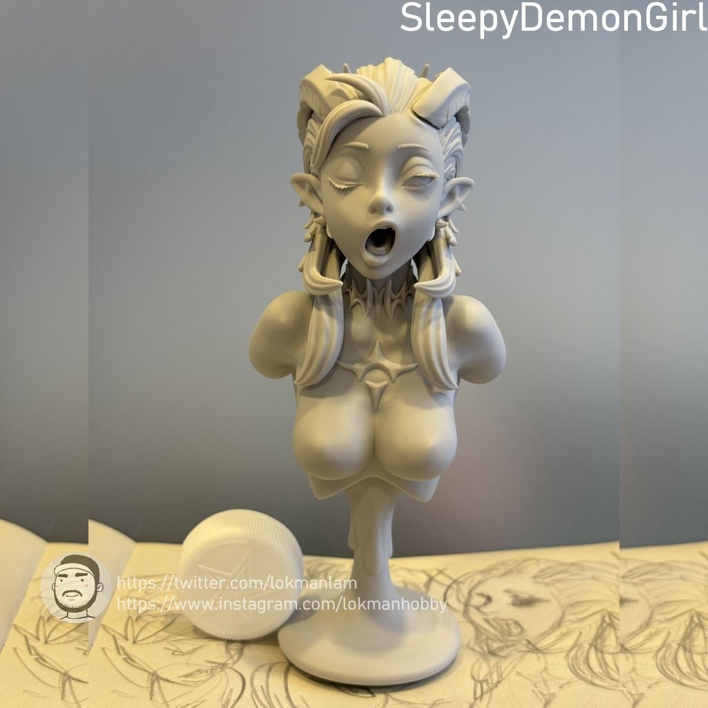 Sleepy Demon Girl 【3Dプリンター】STL