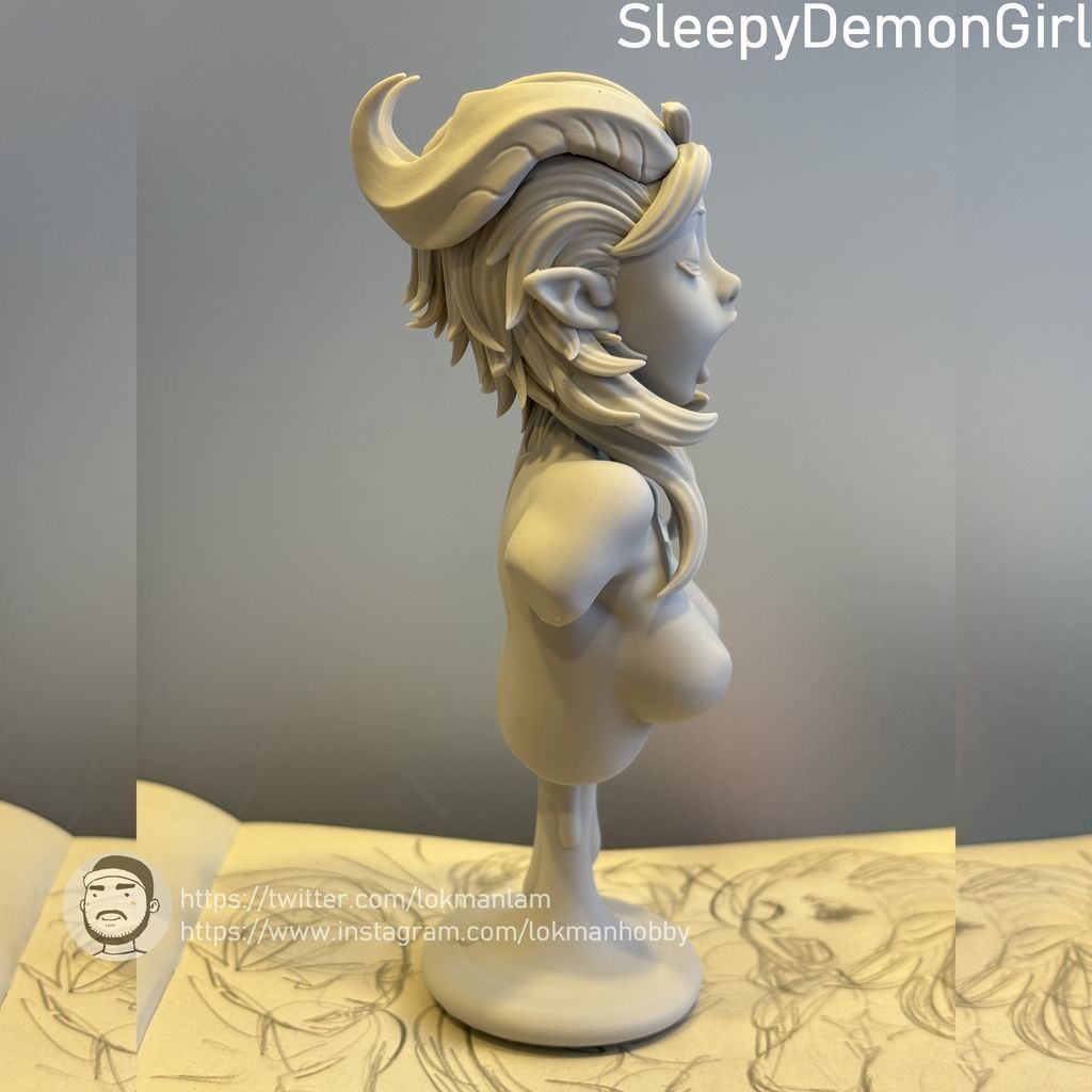 Sleepy Demon Girl 【3Dプリンター】STL