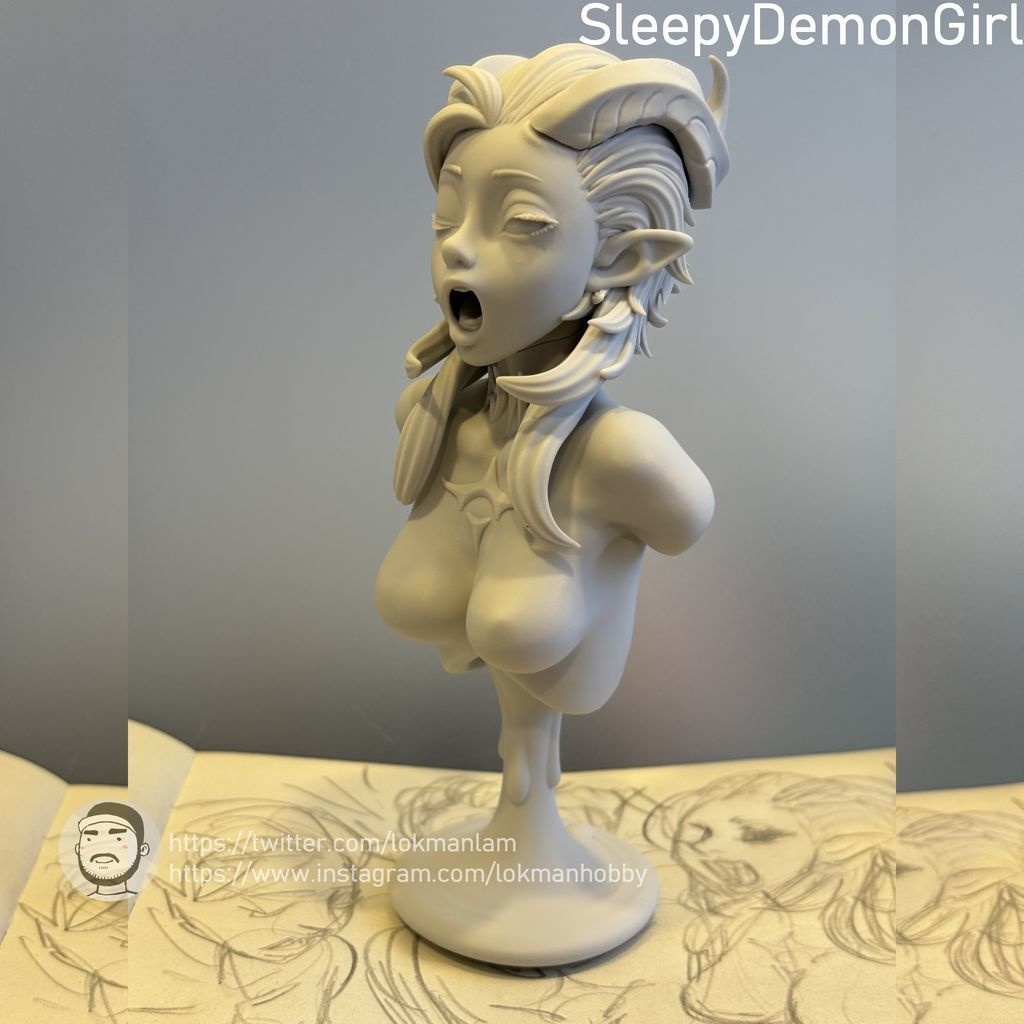 Sleepy Demon Girl 【3Dプリンター】STL