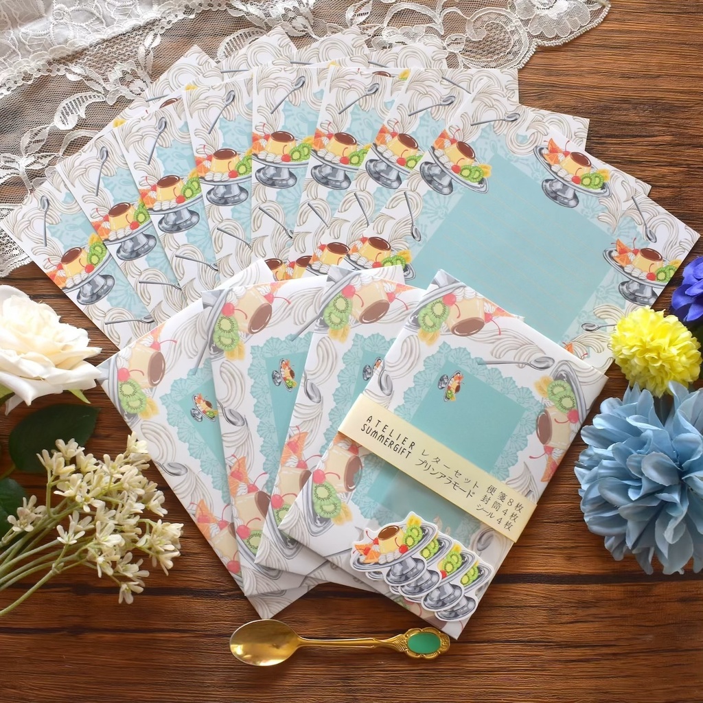 【レターセット】プリンアラモード